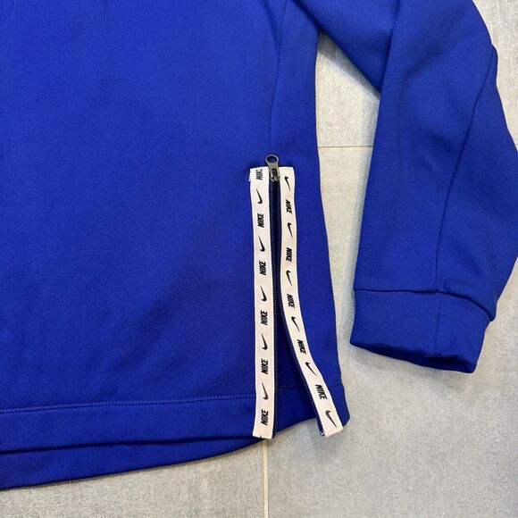Nike Therma Fleece All Time Mock Neck Sweatshirt Deep Royal/Echo Pink Size XS - Picture 5 of 9